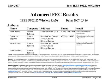 IEEE P Wireless RANs Date: