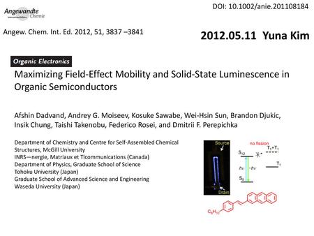 DOI: /anie Angew. Chem. Int. Ed. 2012, 51, 3837 –3841 Yuna Kim