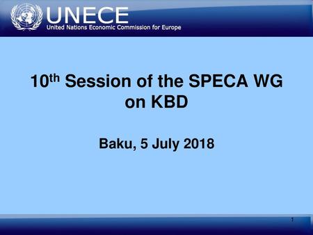 10th Session of the SPECA WG on KBD