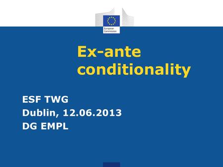 Ex-ante conditionality