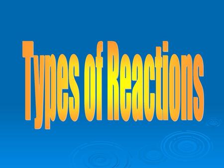 Types of Reactions.