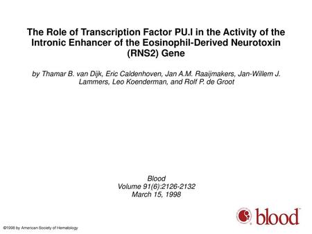 The Role of Transcription Factor PU