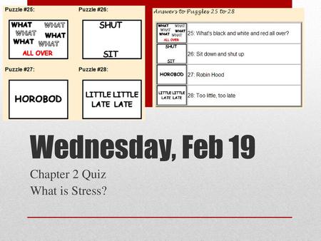 Chapter 2 Quiz What is Stress?