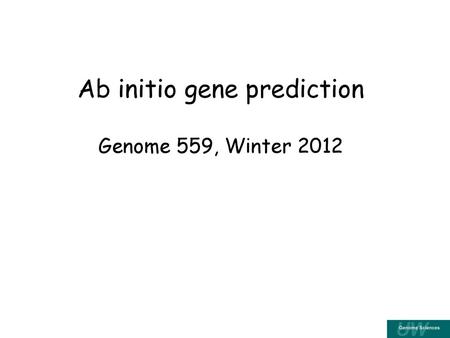 Ab initio gene prediction