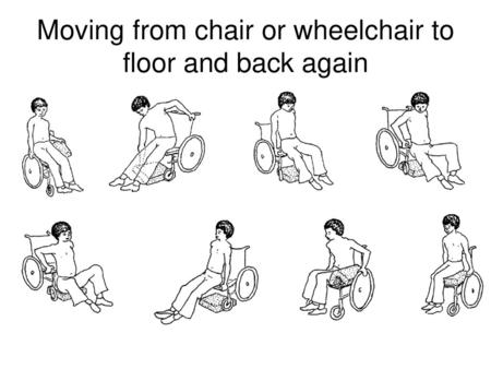 Moving from chair or wheelchair to floor and back again