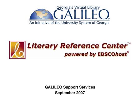 GALILEO Support Services September 2007