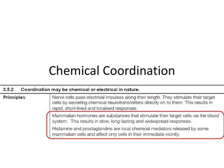 Chemical Coordination