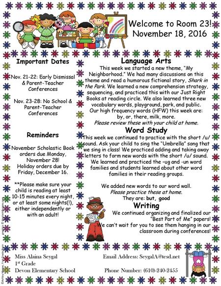 Welcome to Room 23! November 18, 2016 Language Arts Word Study Writing