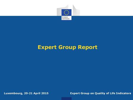 Expert Group on Quality of Life Indicators