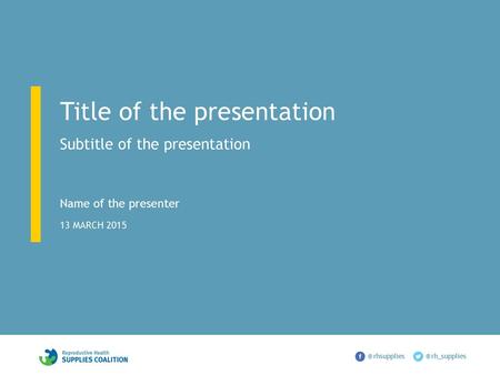 Title of the presentation