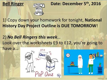 Bell Ringer						Date: December 5th, 2016