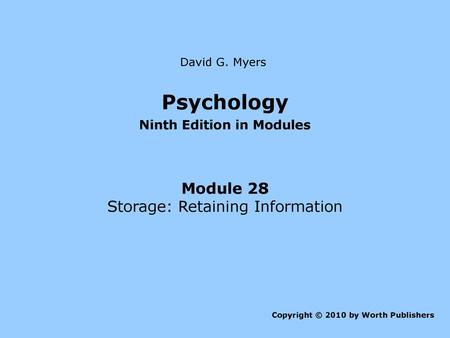 Ninth Edition in Modules