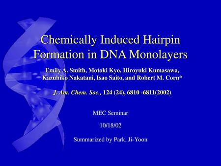 Chemically Induced Hairpin Formation in DNA Monolayers