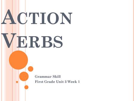 Grammar Skill First Grade Unit 3 Week 1