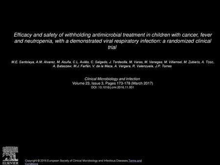 Efficacy and safety of withholding antimicrobial treatment in children with cancer, fever and neutropenia, with a demonstrated viral respiratory infection: