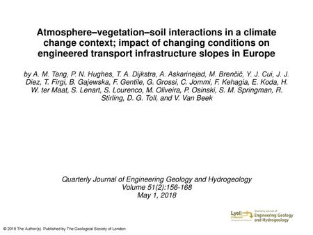 Quarterly Journal of Engineering Geology and Hydrogeology