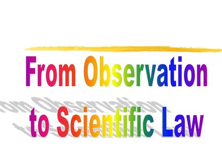 From Observation to Scientific Law.