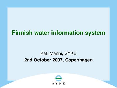 Finnish water information system