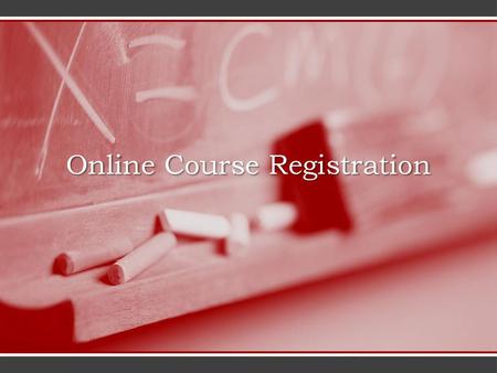 Online Course Registration