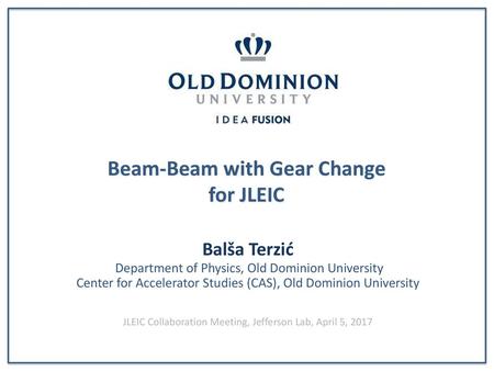 Beam-Beam with Gear Change for JLEIC