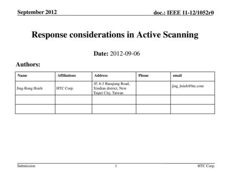 Response considerations in Active Scanning