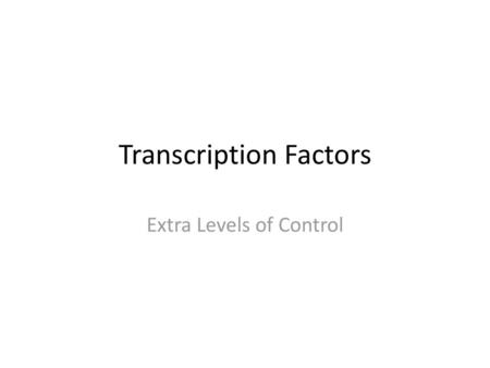 Transcription Factors