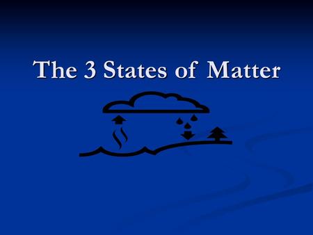 The 3 States of Matter.