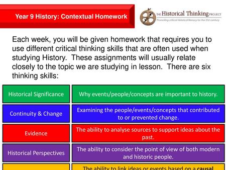 Year 9 History: Contextual Homework