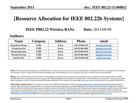 [Resource Allocation for IEEE b Systems]