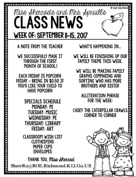 class news Miss Sherrod’s and Mrs. Spruill’s