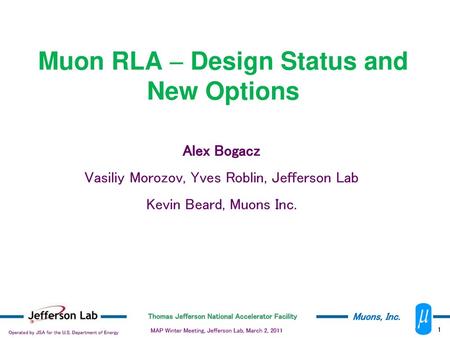 Muon RLA - Design Status and New Options