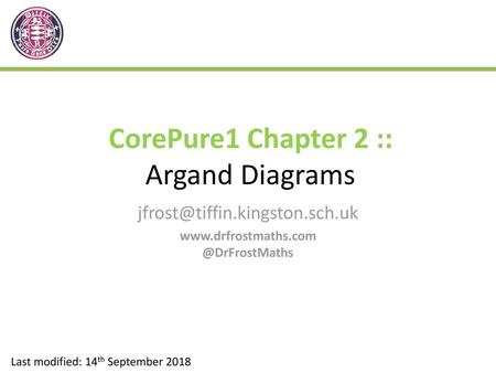 CorePure1 Chapter 2 :: Argand Diagrams