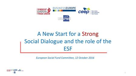 Social Dialogue and the role of the ESF