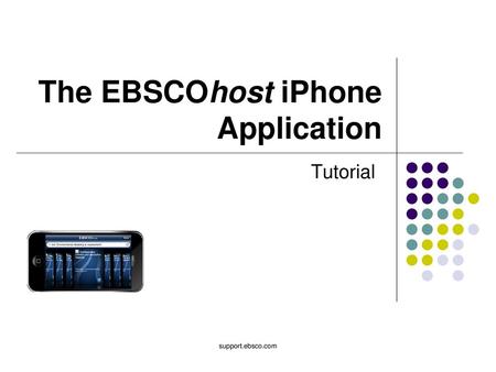 The EBSCOhost iPhone Application