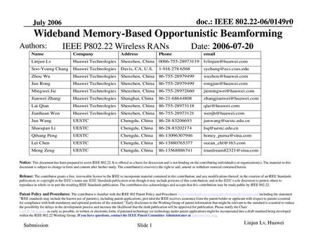 Wideband Memory-Based Opportunistic Beamforming