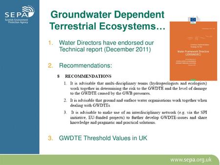 Groundwater Dependent Terrestrial Ecosystems…