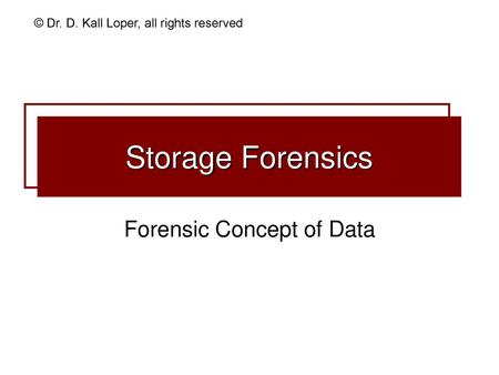 Forensic Concept of Data