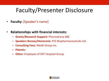 Faculty/Presenter Disclosure