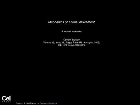 Mechanics of animal movement