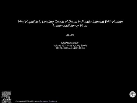 Les Lang  Gastroenterology  Volume 133, Issue 1, (July 2007)