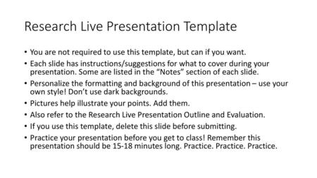 Research Live Presentation Template