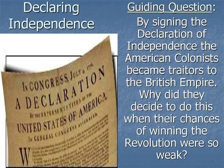 Declaring Independence