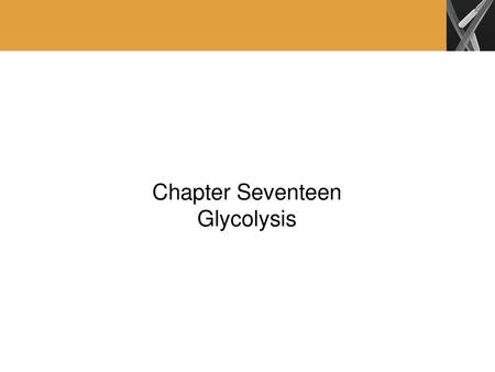 Chapter Seventeen Glycolysis.