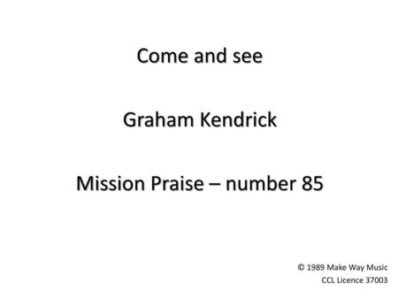 Mission Praise – number 85