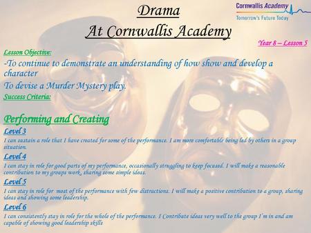 Drama At Cornwallis Academy