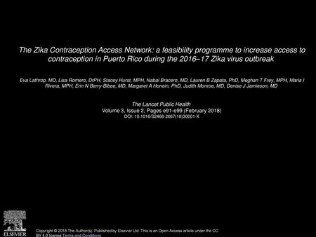 The Zika Contraception Access Network: a feasibility programme to increase access to contraception in Puerto Rico during the 2016–17 Zika virus outbreak 