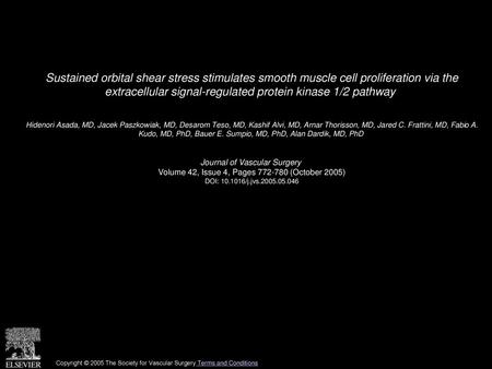 Sustained orbital shear stress stimulates smooth muscle cell proliferation via the extracellular signal-regulated protein kinase 1/2 pathway  Hidenori.