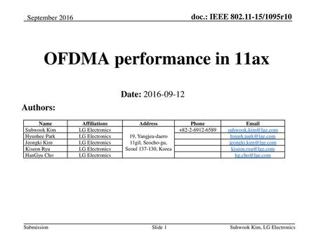 OFDMA performance in 11ax