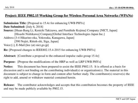 Submission Title: [Proposal to 15.4z for enhancing UWB PHYs]