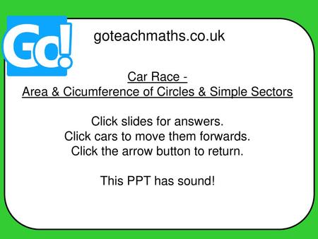 goteachmaths.co.uk Car Race -